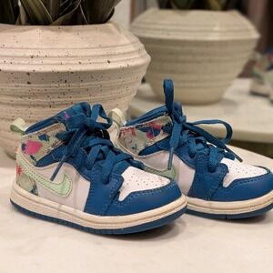 RARE Nike Air Jordan 1 Mid TD Green Abyss Frosted Spruce Size 5C 644507-300